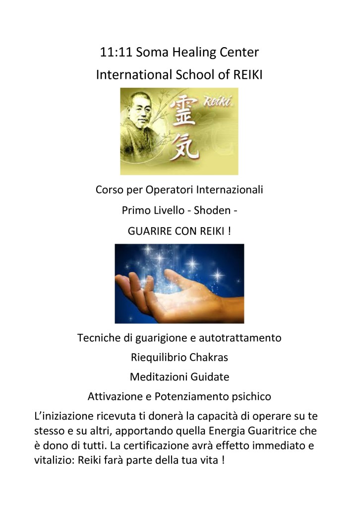 corso internazionale reiki primo livello